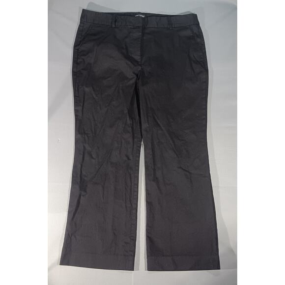 J.Crew Black Stretch Cotton Pants Womens 4 Straight Leg Work Career minimalist - Picture 1 of 5